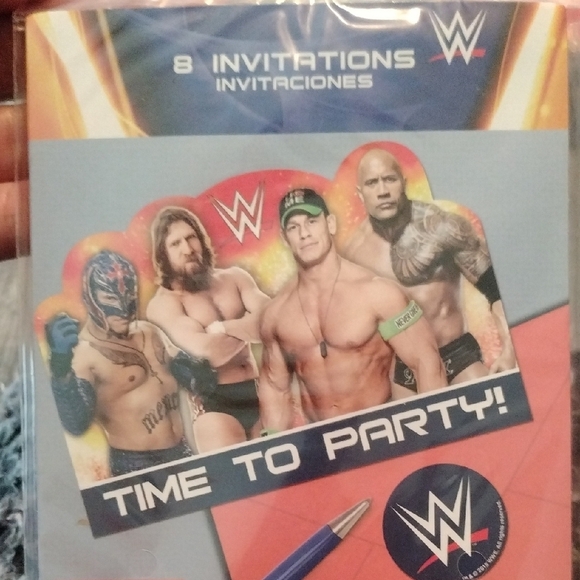 WWE Time to Party Invitations - Red and Blue - Picture 3 of 6